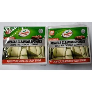 New Turtle Wax Miracle Cleaning Sponges 6 Pack Car Interior Tough Stain Lot of 2